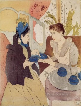 Mary Cassatt Painting - The Visit mothers children Mary Cassatt
